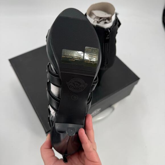 NWT Milwaukee MBL9451 Black Fashion Casual Stiletto Heeled Sandals w Ankle Strap - Picture 5 of 9